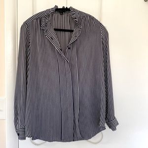 Ann Taylor stripped button down blouse
